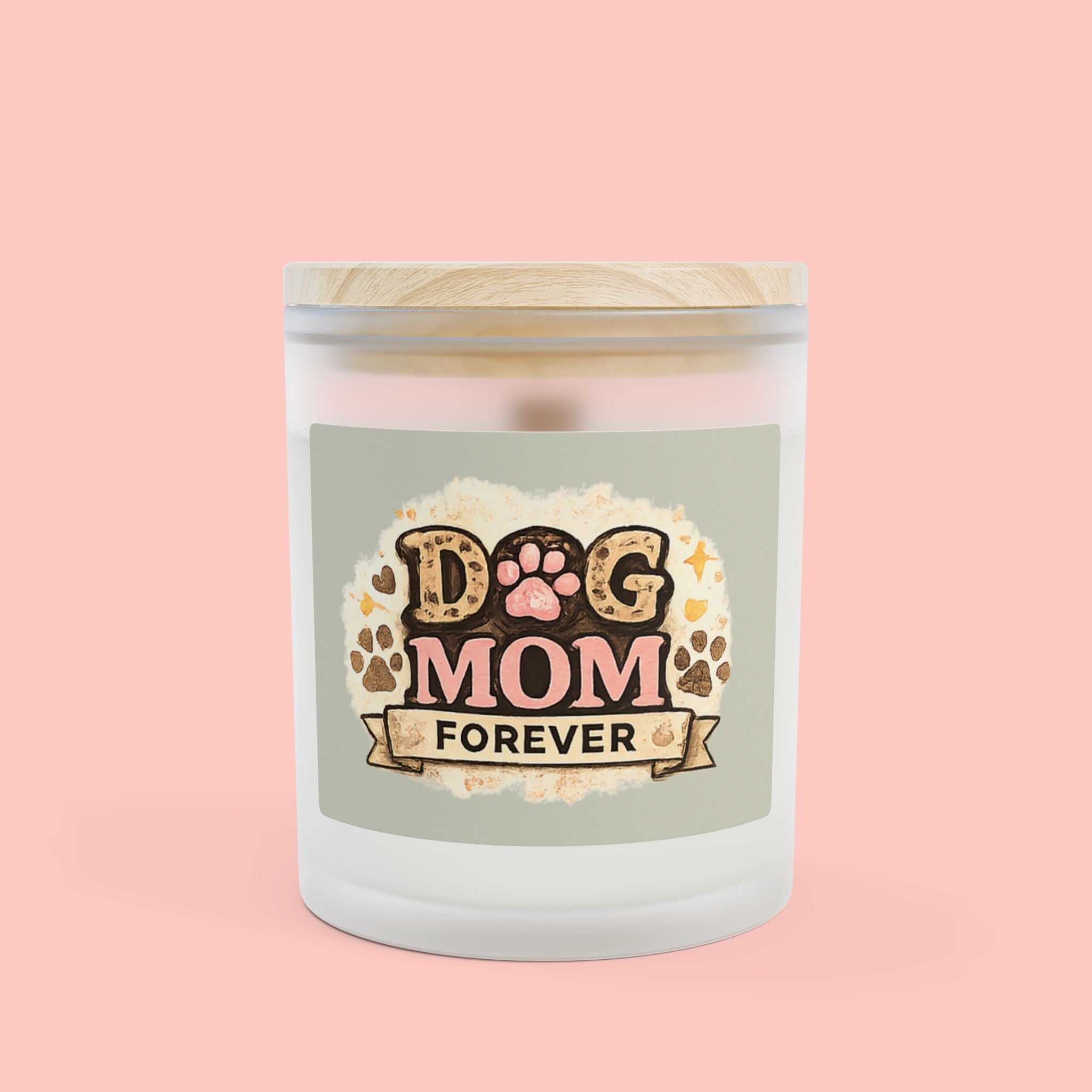 Dog Mom Forever Frosted Glass Candle — 11oz Scented Gift for Pet Lovers