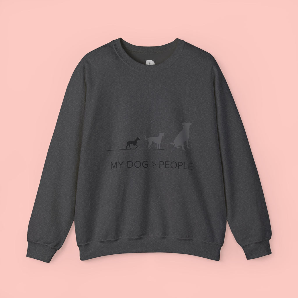 My Dog > People Sweatshirt - Cute Dog Silhouette Crewneck for Dog Lovers