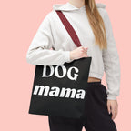 Dog Mama Tote Bag — Black Canvas Pet Lover Tote