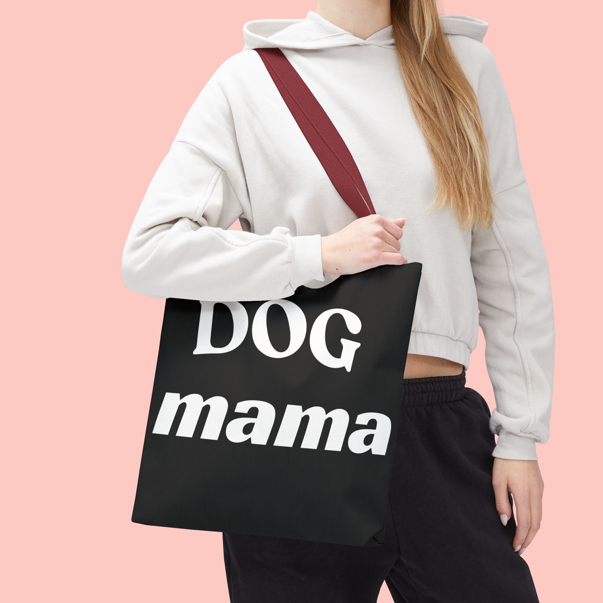 Dog Mama Tote Bag — Black Canvas Pet Lover Tote