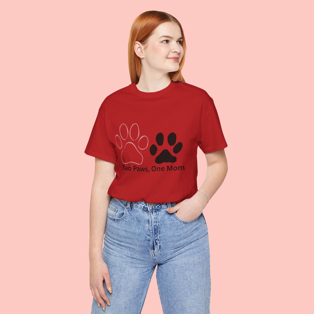 Two Paws, One Mom T-Shirt – Cute Dog Mom Paw Print Tee