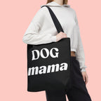 Dog Mama Tote Bag — Black Canvas Pet Lover Tote