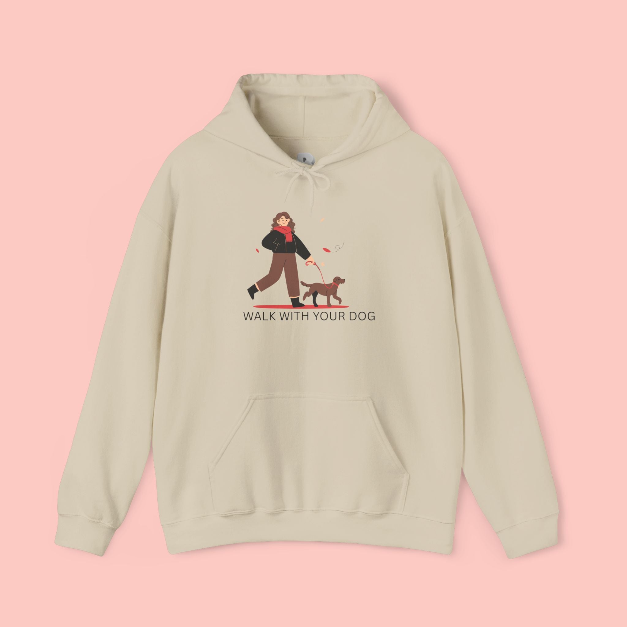 Dog Walk Hoodie — "Walk With Your Dog" Cozy Pet Lover Sweatshirt