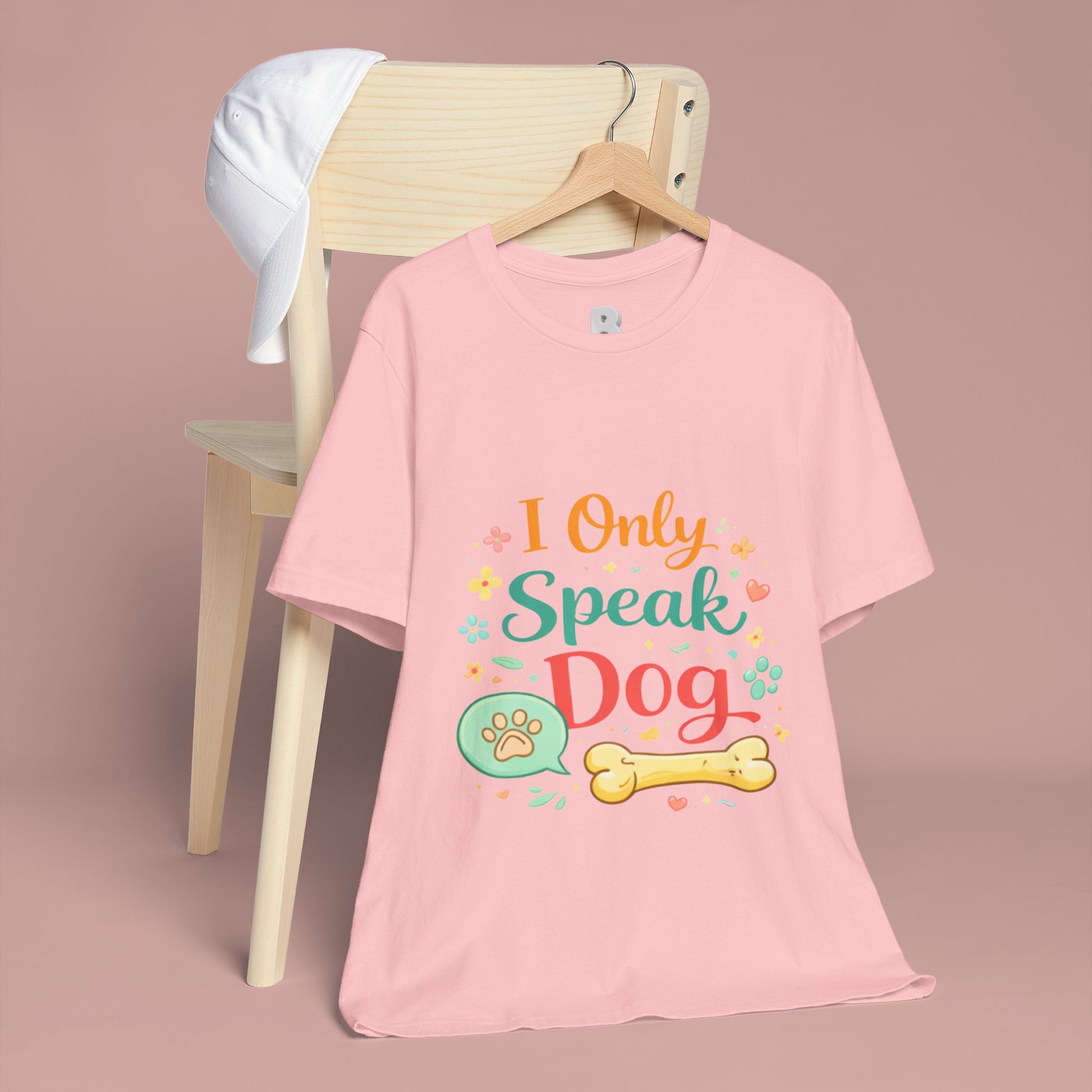 Dog Lover T‑Shirt – "I Only Speak Dog" Cute Paw & Bone Graphic Tee