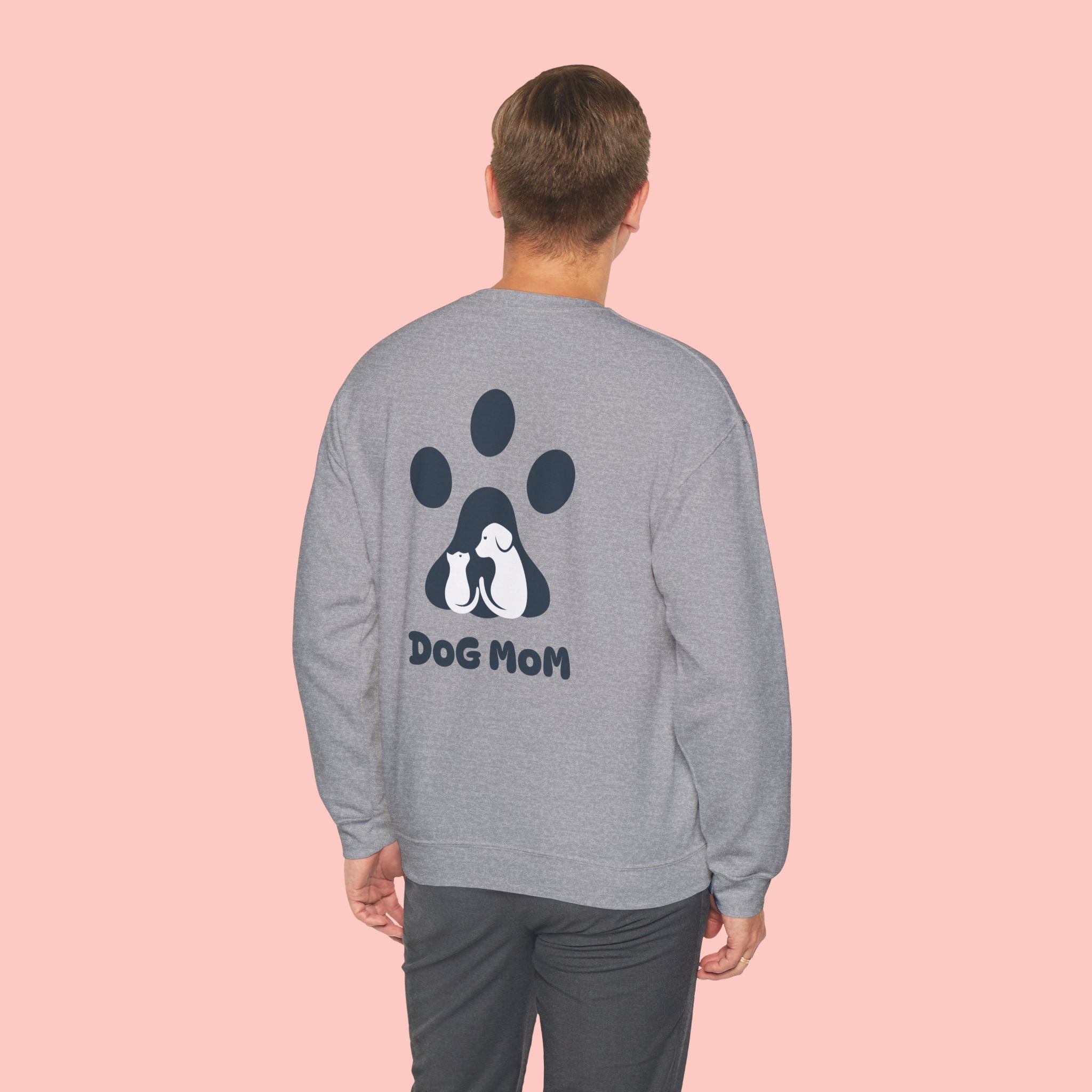 Dog Mom Crewneck Sweatshirt — Paw Print Graphic Cozy Pullover