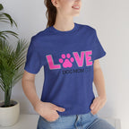 Love Dog Mom T-Shirt — Pink Paw Graphic Tee