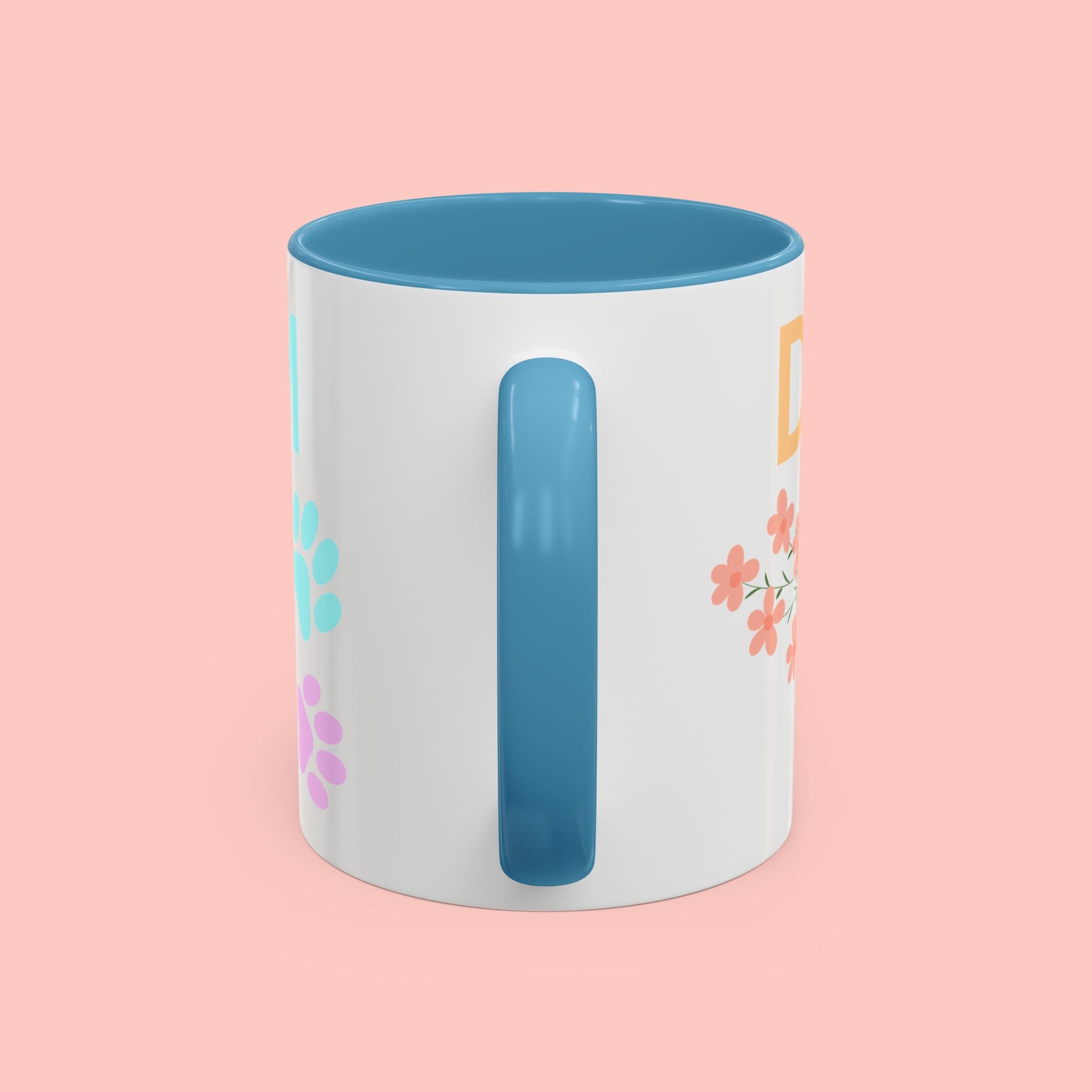 Dog Mom Club Accent Coffee Mug – Colorful Paw Print 11/15oz