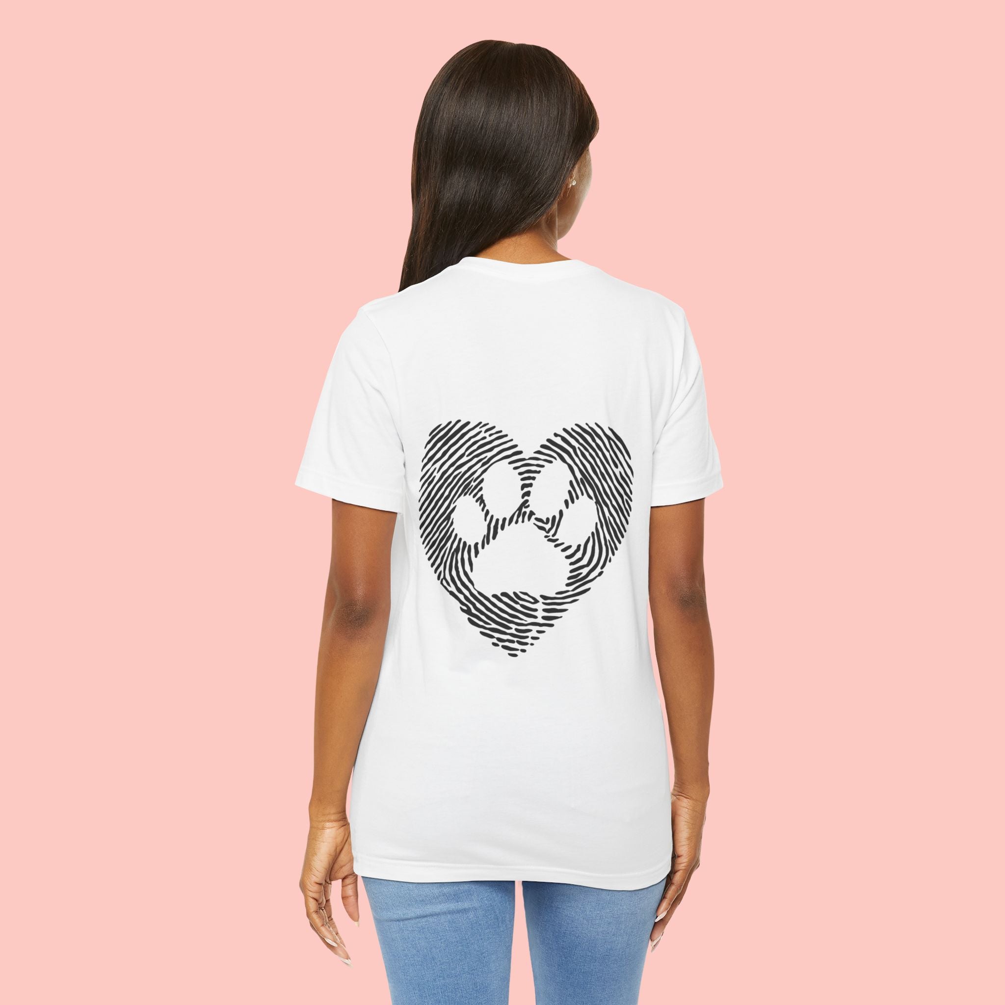T-Shirt — Heart Pawprint Fingerprint Design (Pet Lover Gift)