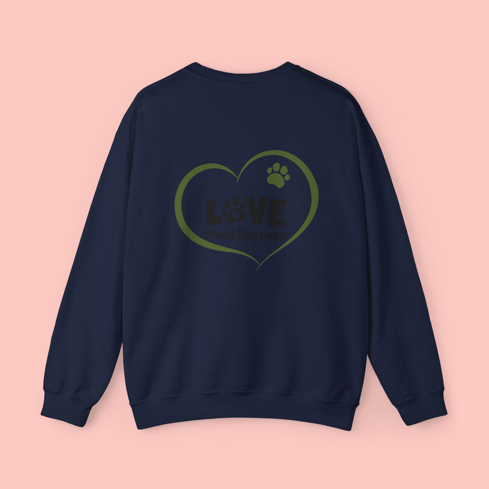 Dog Mom Sweatshirt – "LOVE" Paw Heart Crewneck