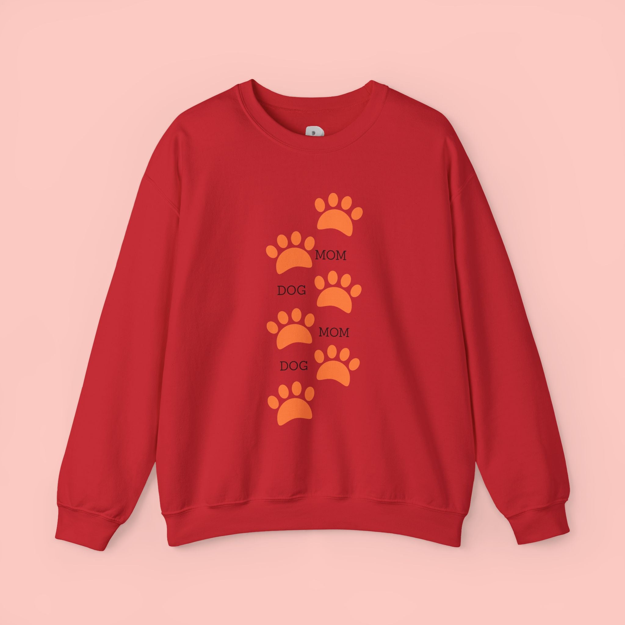 Dog Mom Paw Print Sweatshirt — Cute Pet Lover Crewneck