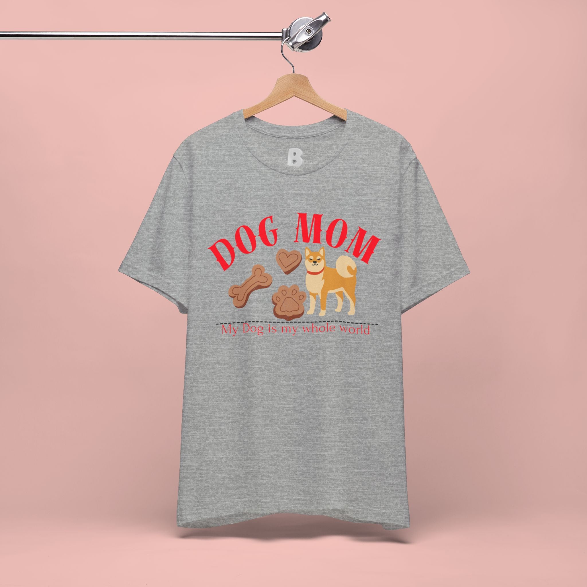 Dog Mom T-Shirt — Cute Shiba & Treats “My Dog Is My Whole World” Tee