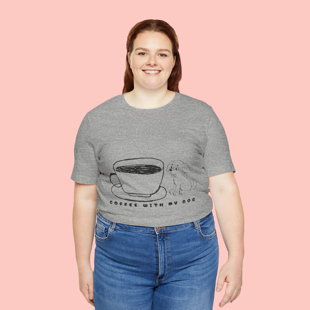Coffee With My Dog T‑Shirt — Cute Minimalist Dog & Coffee Tee