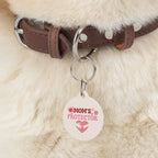 Mom's Protector Pet Tag — Pink Heart Rescue ID Tag for Dogs & Cats