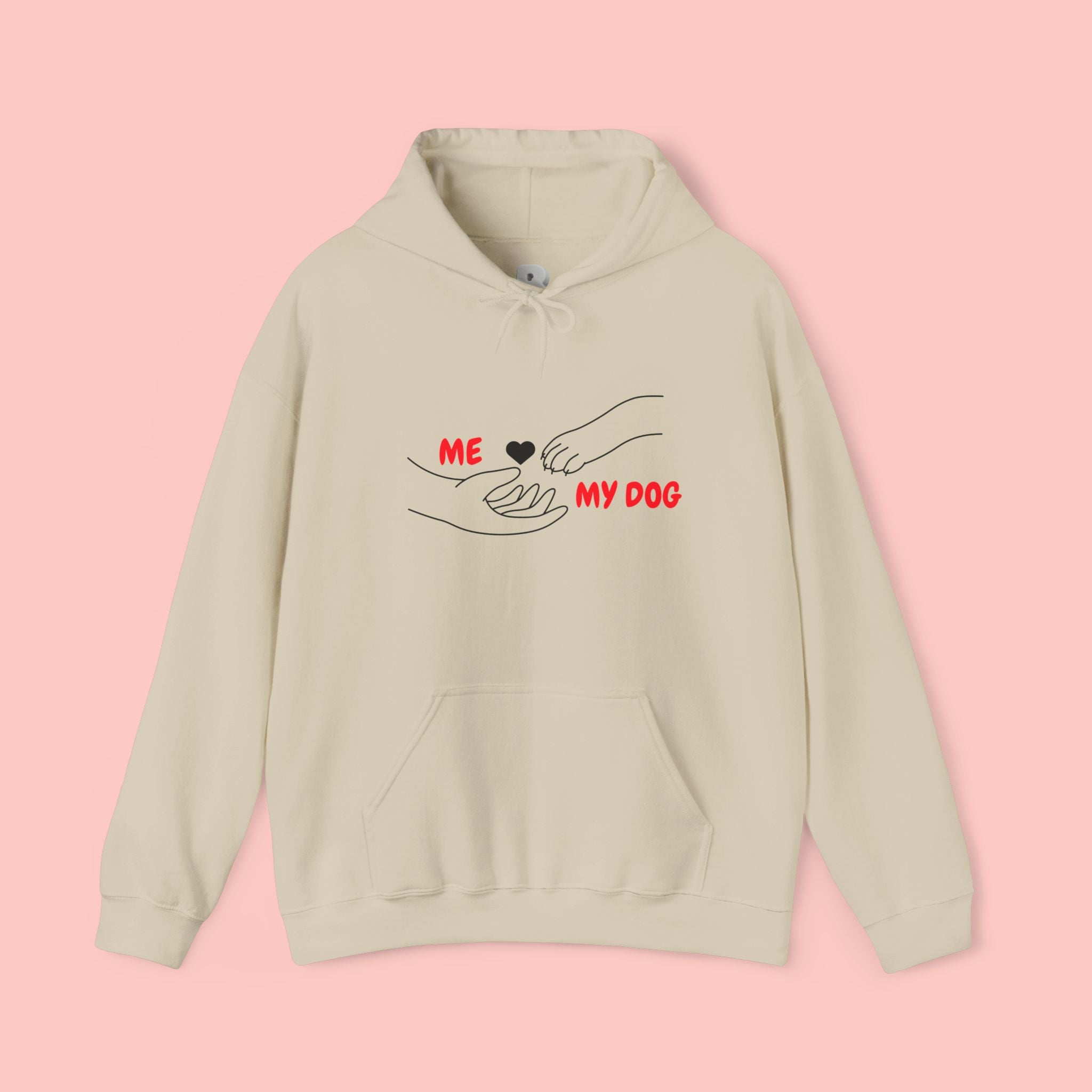 Dog Lover Hoodie - "Me  My Dog" Minimalist Paw Heart Sweatshirt