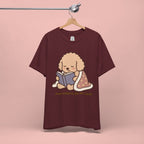 Paw Prints On My Soul T‑Shirt — Cute Reading Puppy Graphic Tee