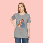 Dog Mom T‑Shirt — Cute Woman Hugging Dog Graphic Tee