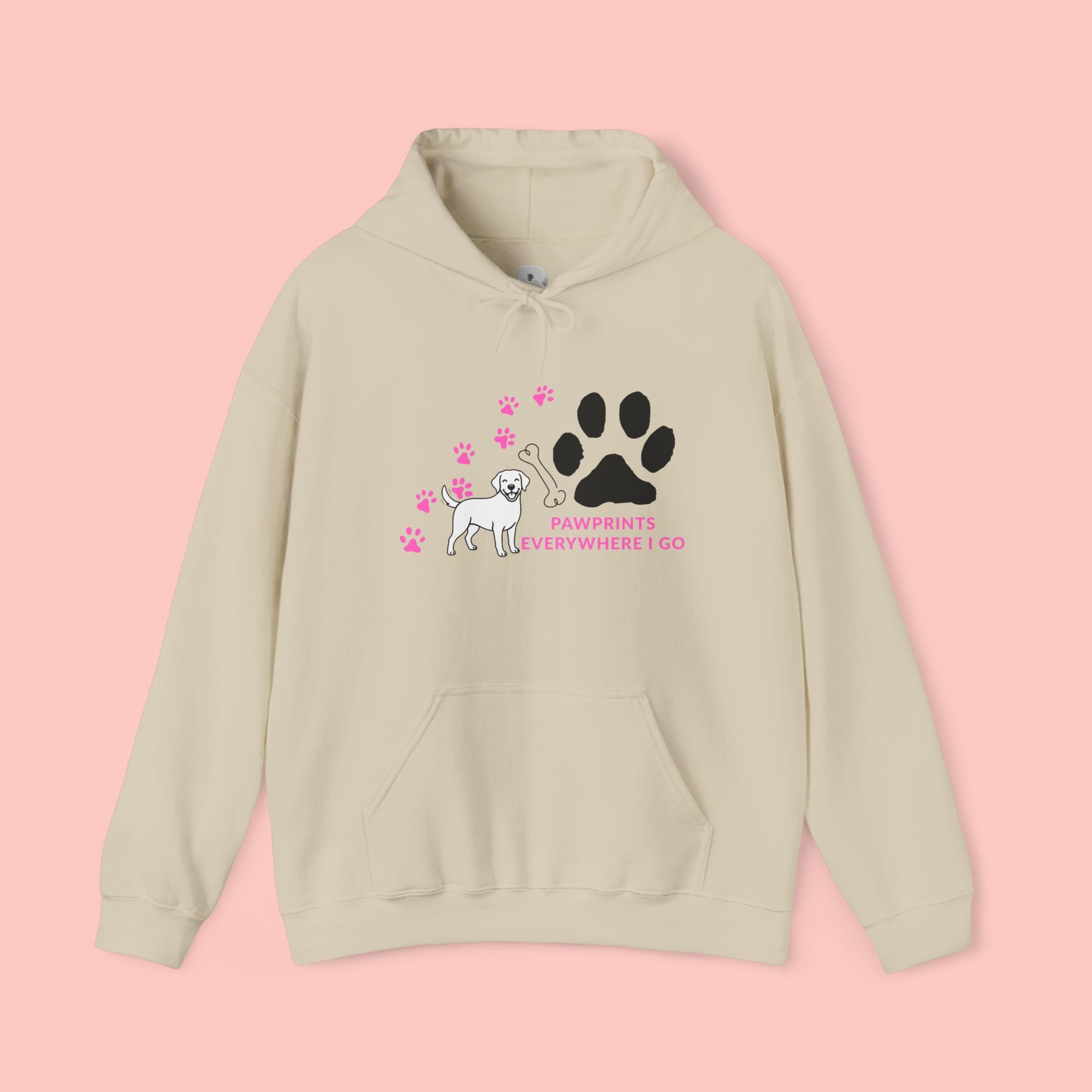 Dog Lover Hoodie — "Pawprints Wherever I Go" Pullover