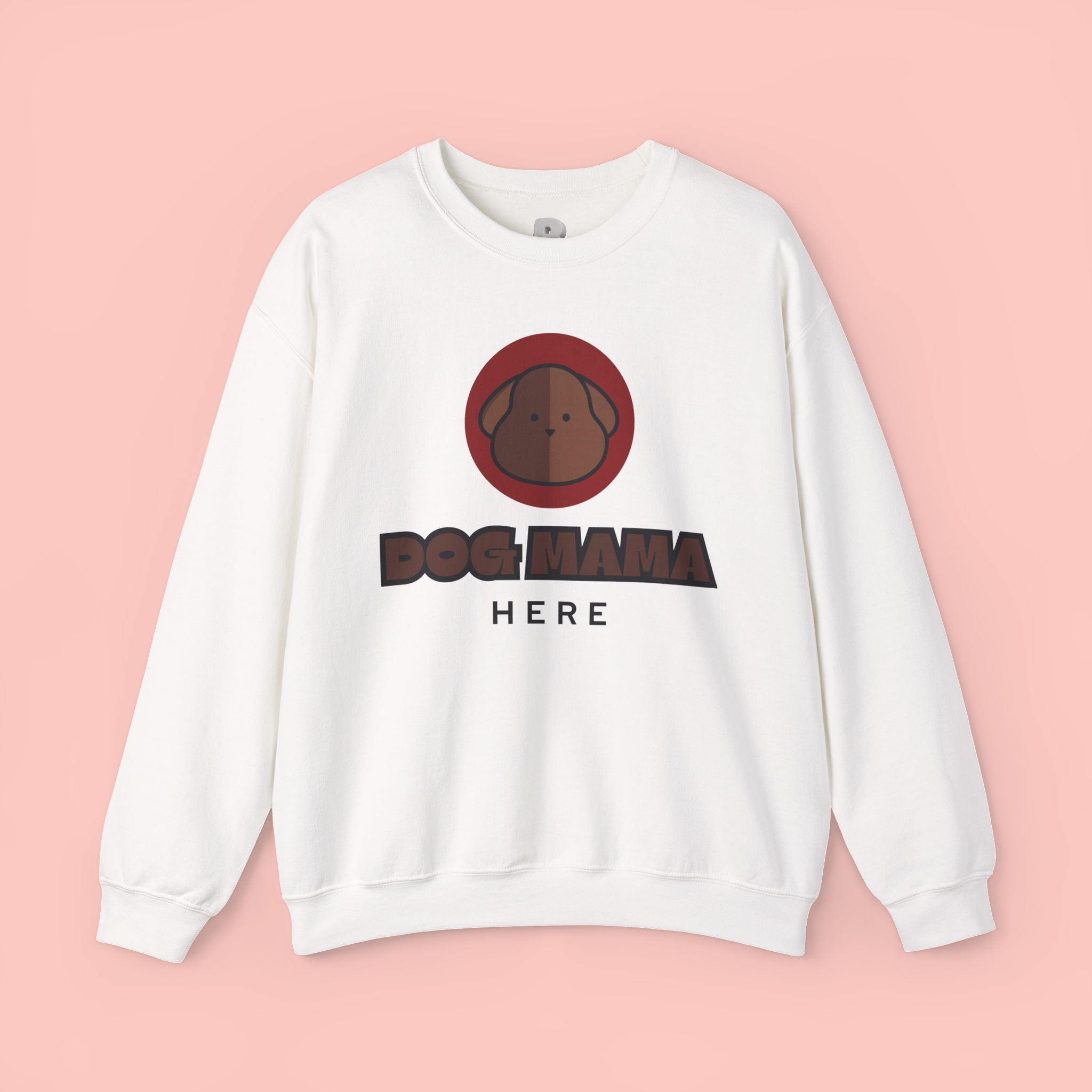 Dog Mama Crewneck Sweatshirt – Cute Brown Pup Graphic ‘Dog Mama’ Design