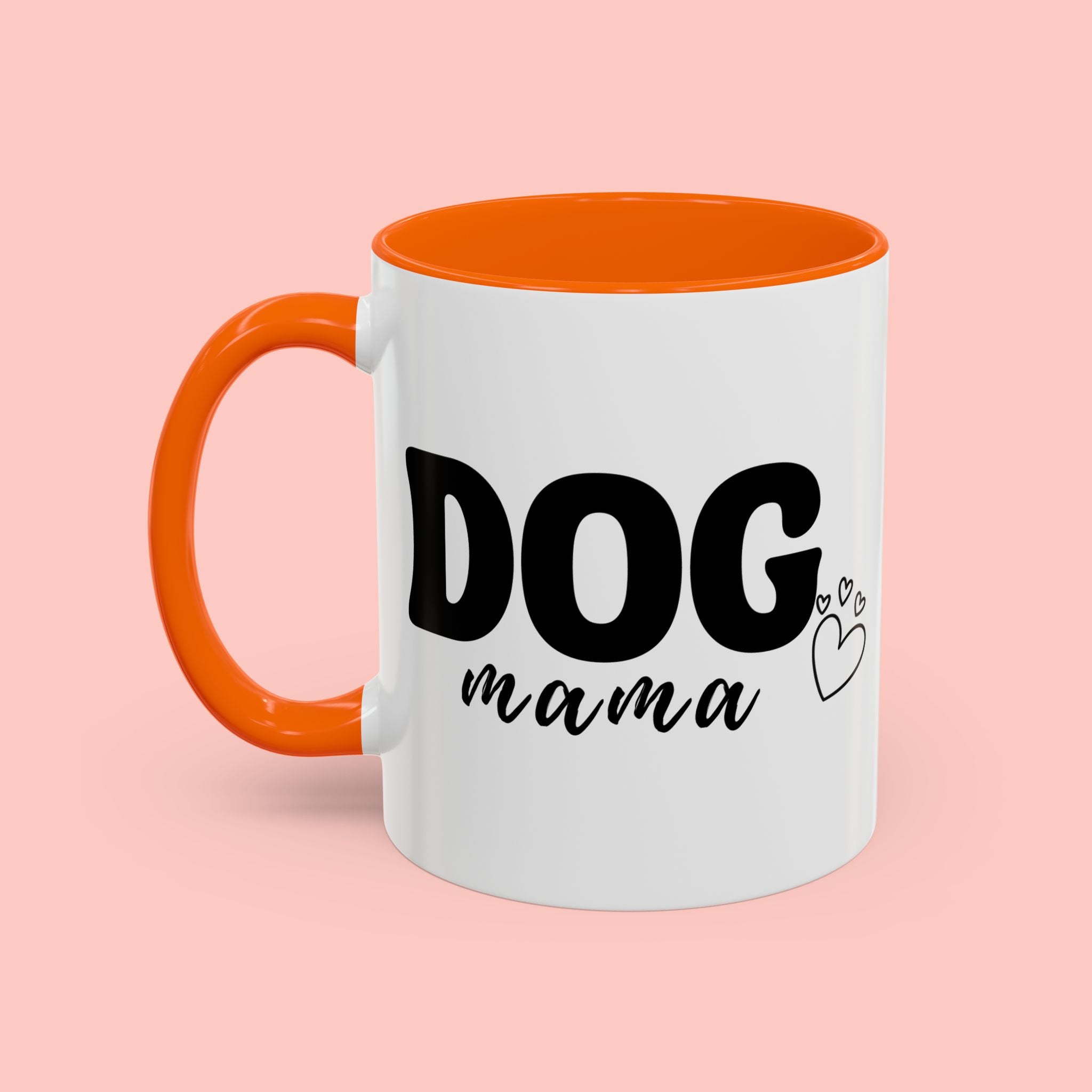Dog Mama Accent Coffee Mug — Cute Black & White Pet Lover Gift (11/15oz)