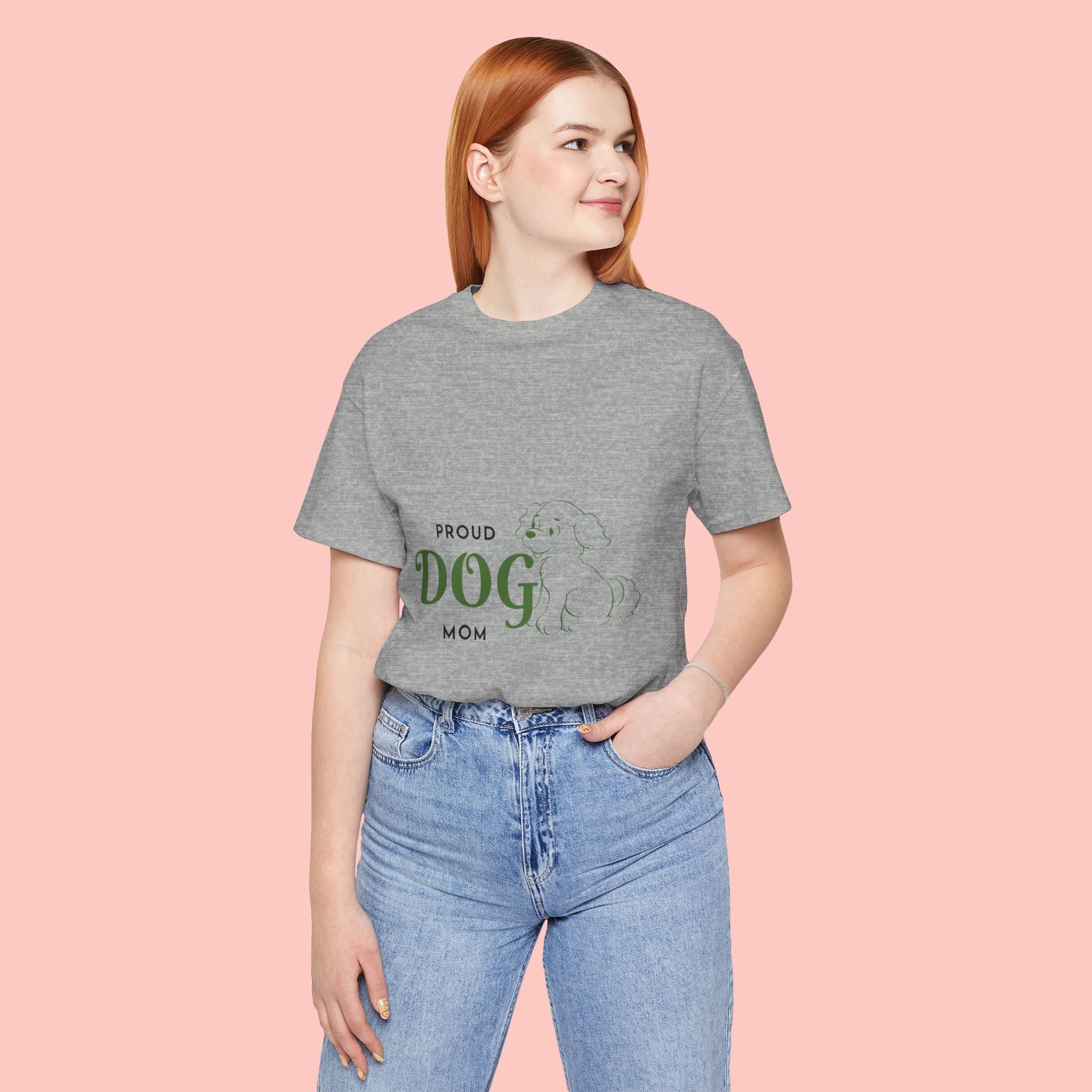 Proud Dog Mom T-Shirt – Cute Paw Print & Puppy Graphic Tee