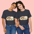 Dog Paw Floral T-Shirt — Cute Paw Print, Bone & Daisies Tee