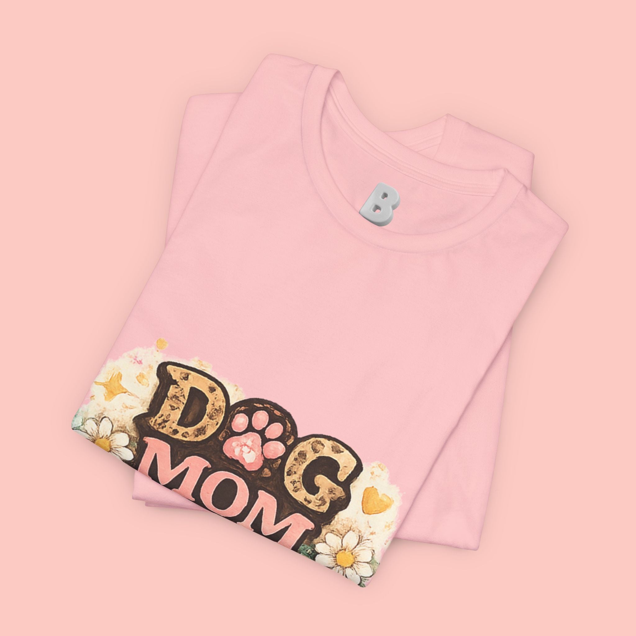 Dog Mom Forever T‑Shirt — Floral Paw Print Tee for Pet Lovers
