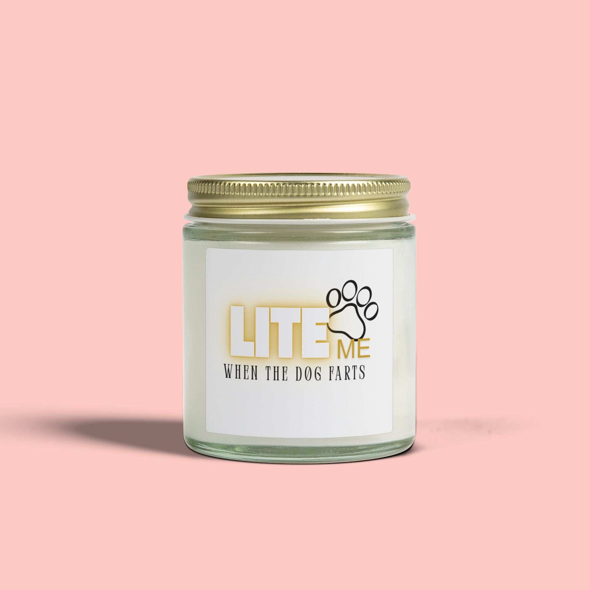 Coconut Apricot Scented Candle — "Lite Me When The Dog Farts" (4oz / 9oz)