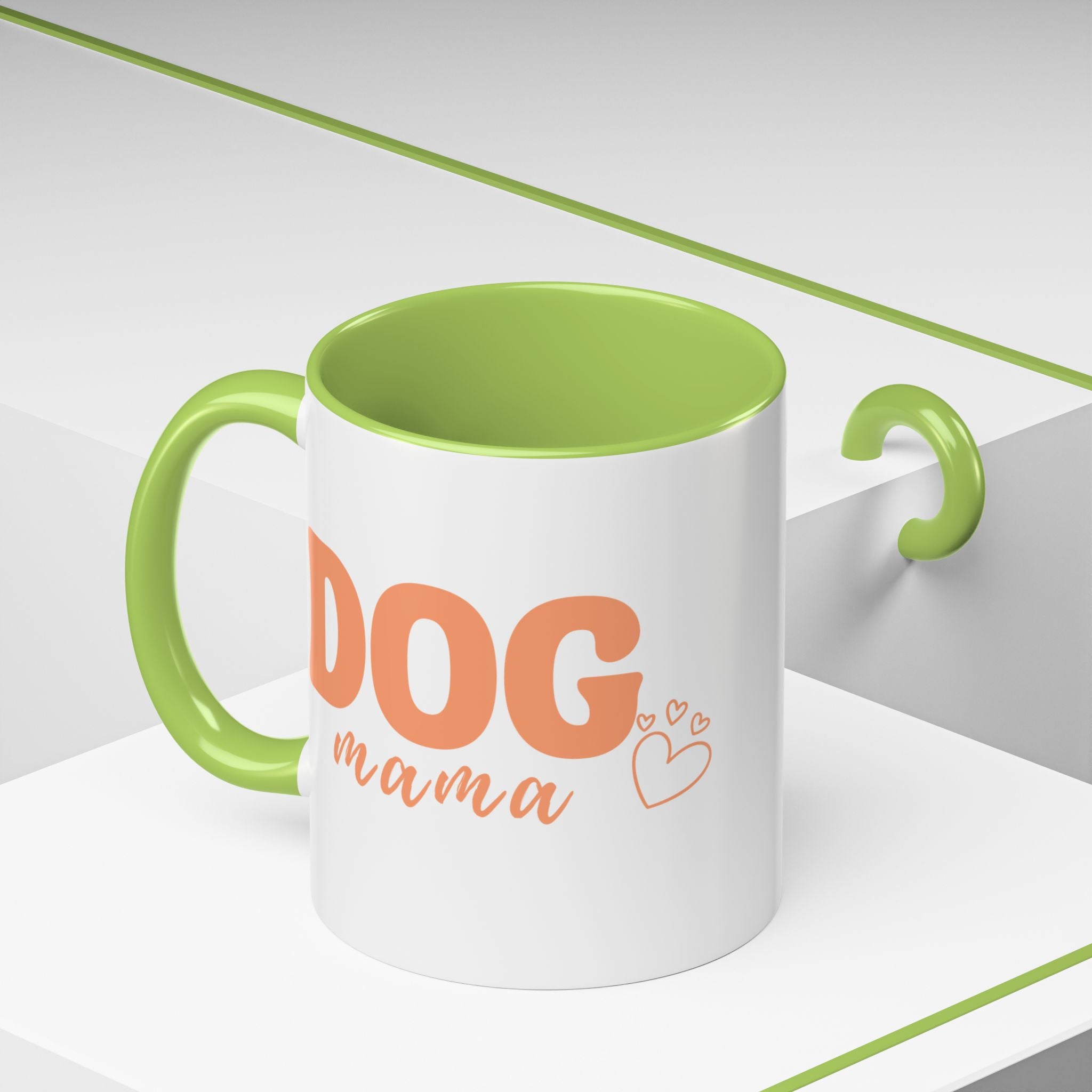 Dog Mama Coffee Mug — Cute Heart Accent Ceramic Mug (11/15 oz)