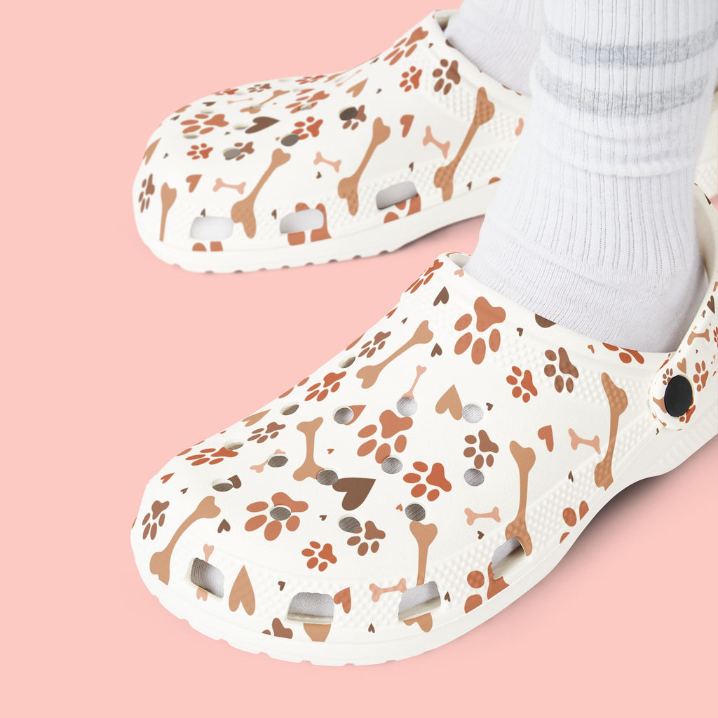 Paw Print EVA Foam Clogs — Cute Dog Bone & Paw Slip-On Shoes