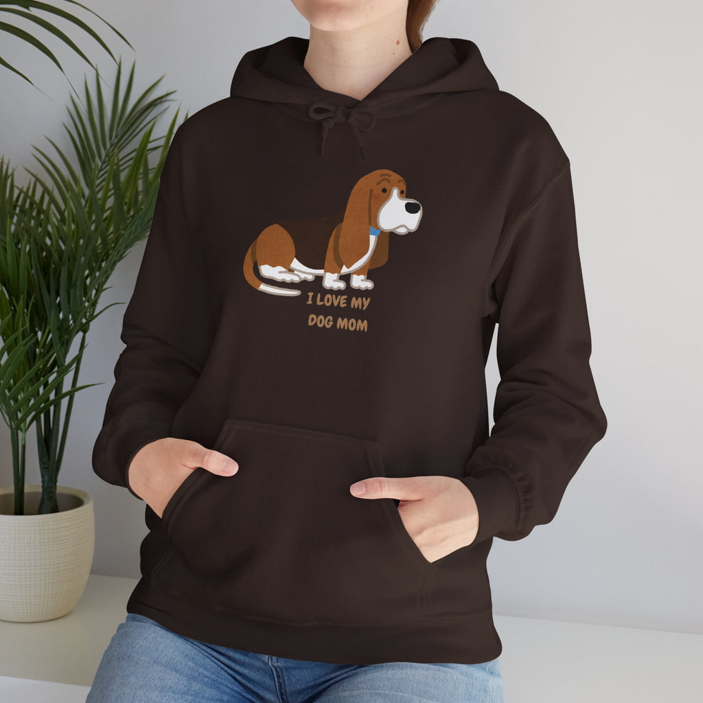 Dog Mom Hoodie — Cute Basset Hound I Love My Dog Mom Sweatshirt