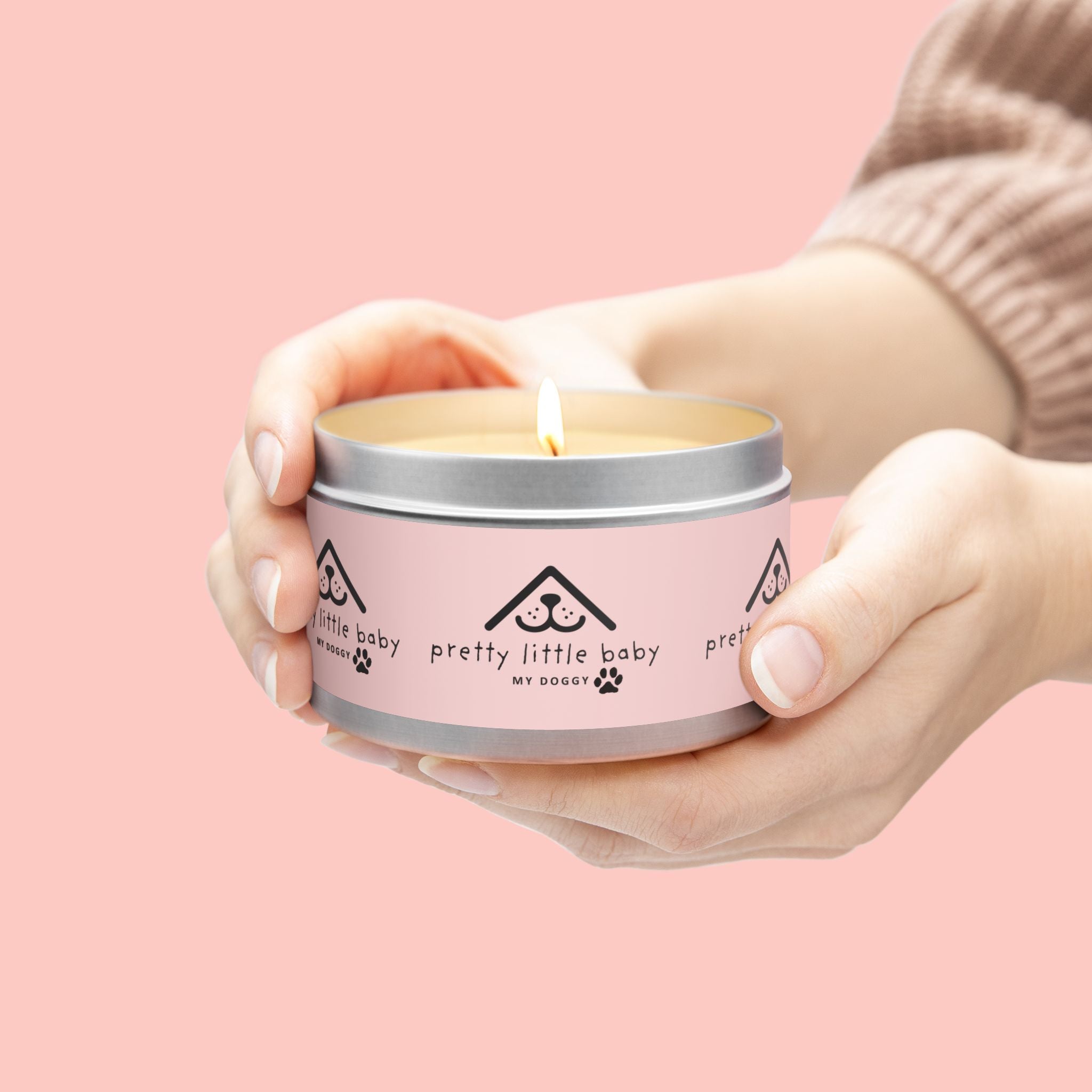 Tin Candle — "Pretty Little Baby" Scented Tin Candle (Pet-Themed Gift)