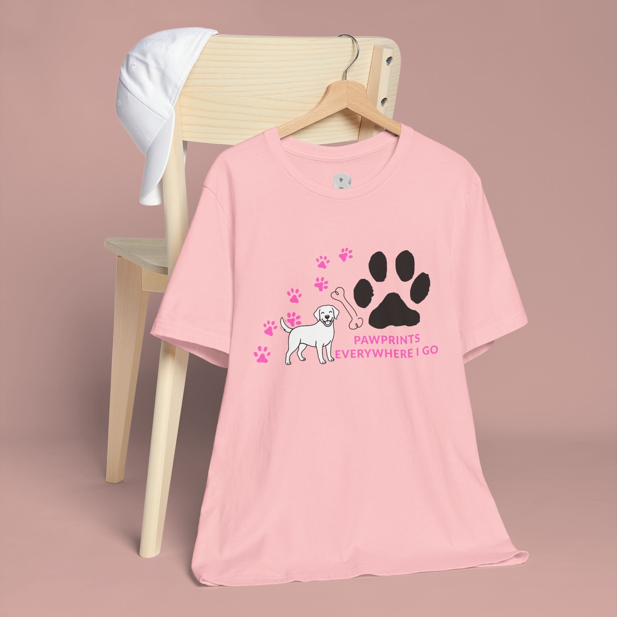 Dog Pawprint T-Shirt — "Pawprints Everywhere I Go" Cute Pet Lover Tee