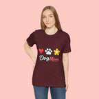 Dog Mom T-Shirt – Heart, Paw & Flower Graphic Tee