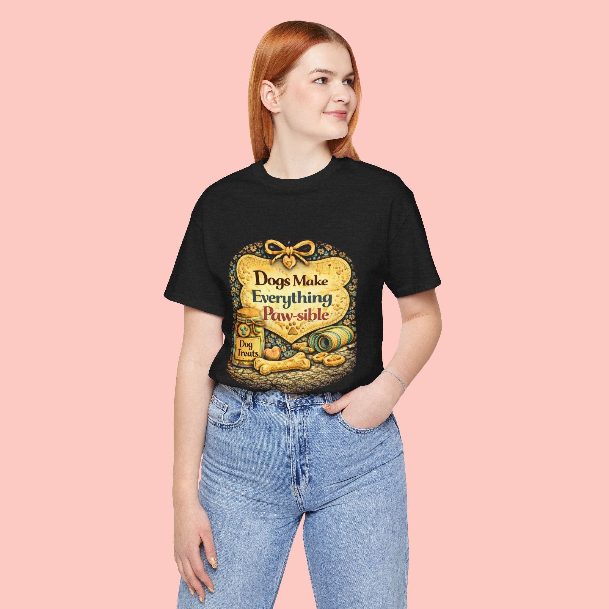 Dog Lover T‑Shirt – "Dogs Make Everything Paw‑sible" Vintage Pet Rescue Tee