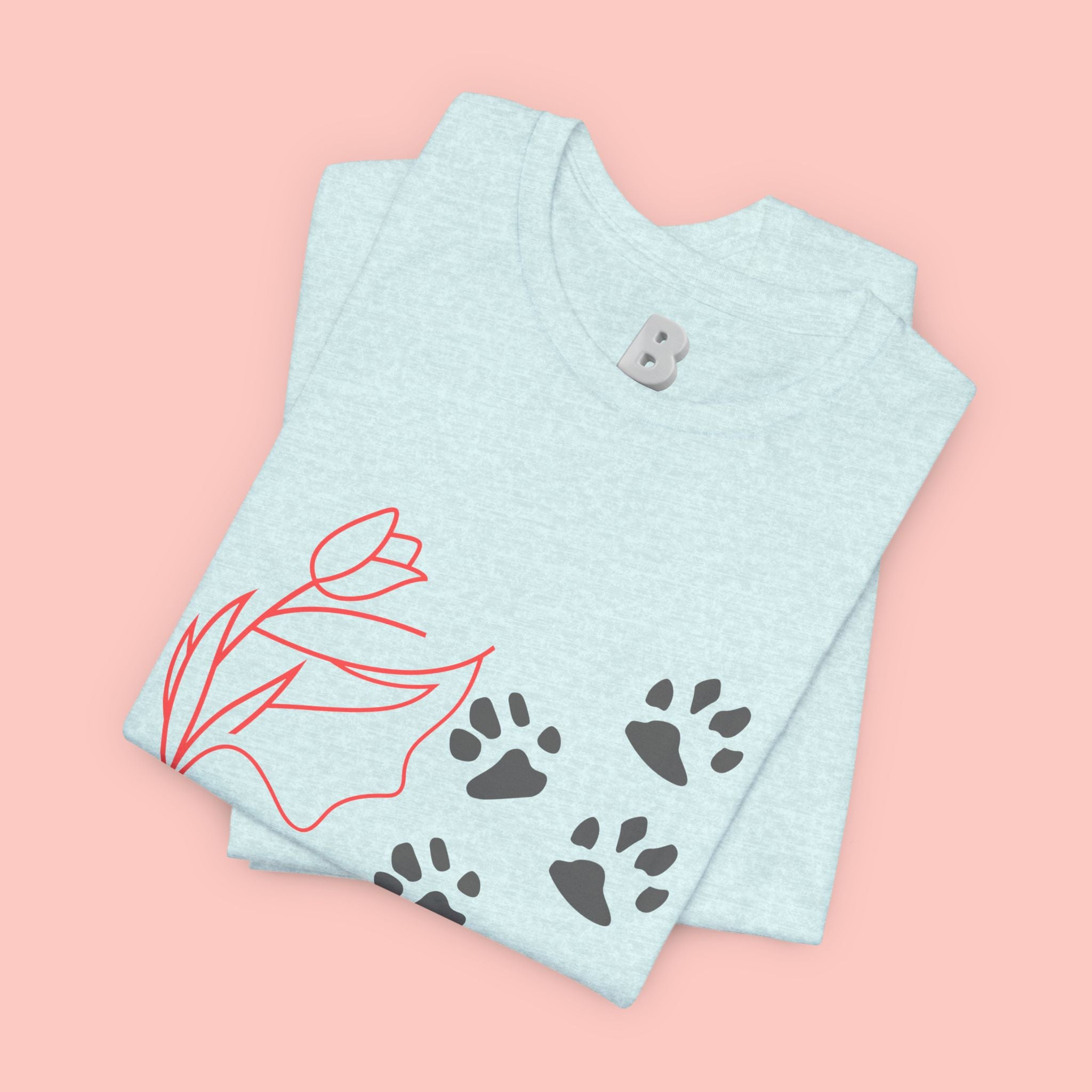 Dog Cuddle Tee – "Would Rather Cuddle My Dog" Paw Print Floral T-Shirt
