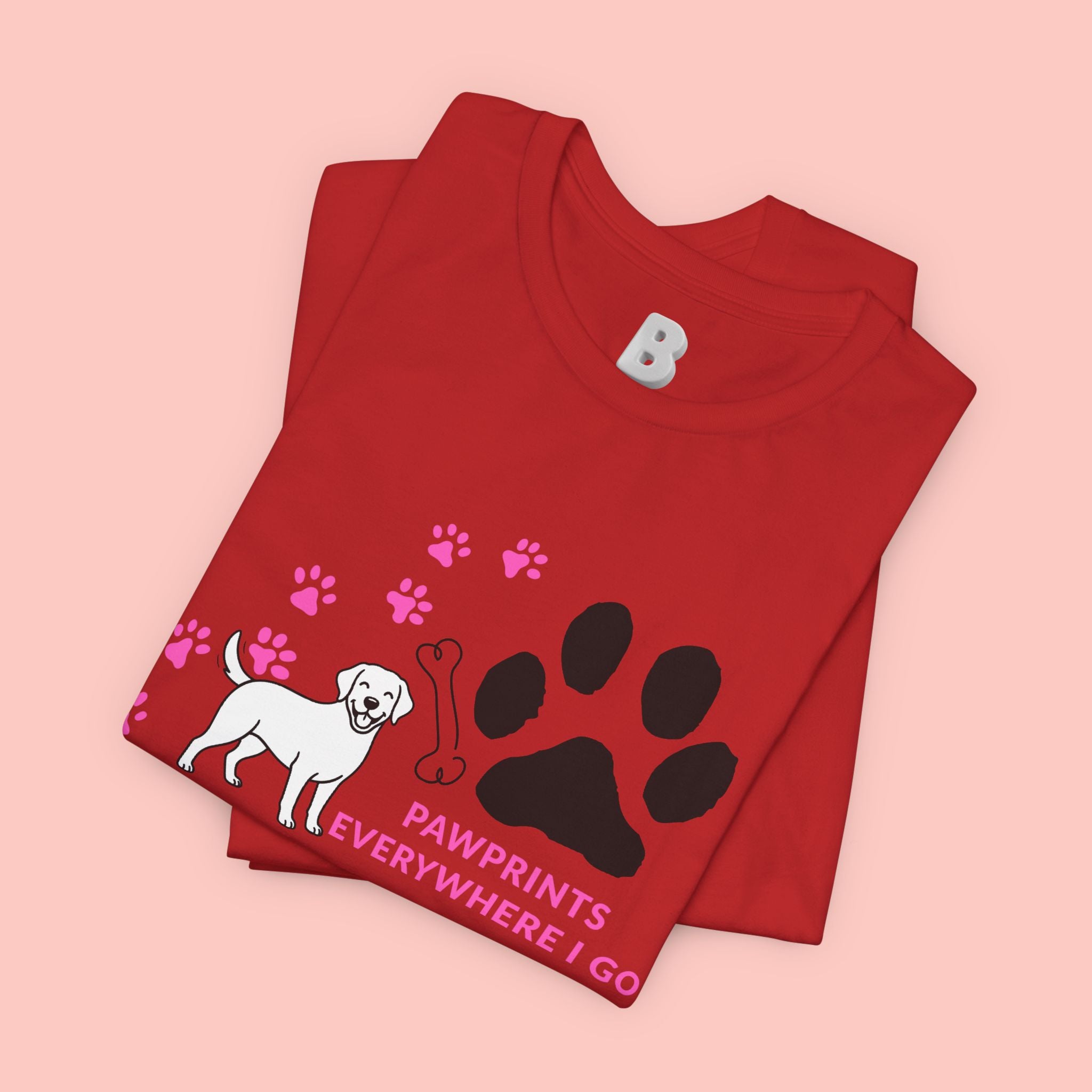 Dog Pawprint T-Shirt — "Pawprints Everywhere I Go" Cute Pet Lover Tee