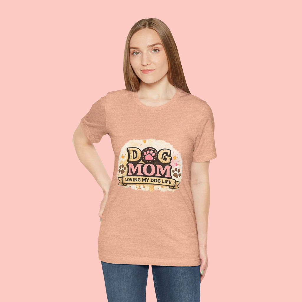 Dog Mom T-Shirt – "Loving My Dog Life" Cute Paw Print Tee for Pet Moms