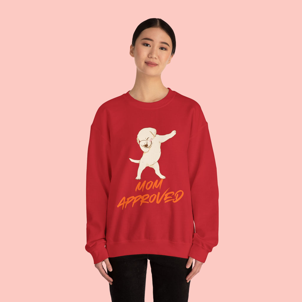 Crewneck Sweatshirt - 'Mom Approved' Dabbing Dog Cute Graphic