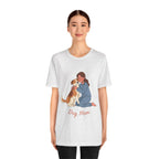 Dog Mom T‑Shirt — Cute Woman Hugging Dog Graphic Tee