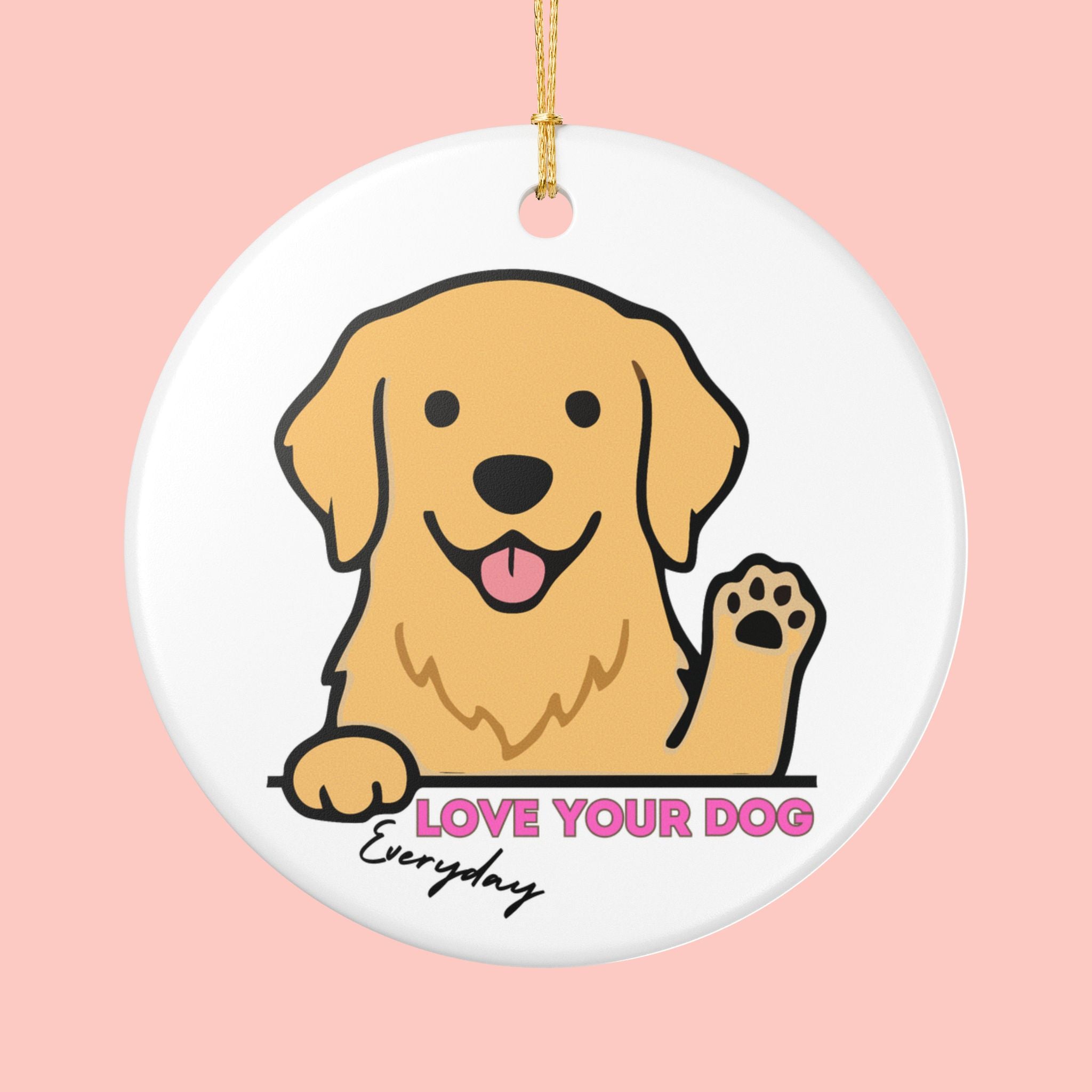 Dog Ornament — 'Love Your Dog Everyday' Ceramic Pet Memorial Decoration