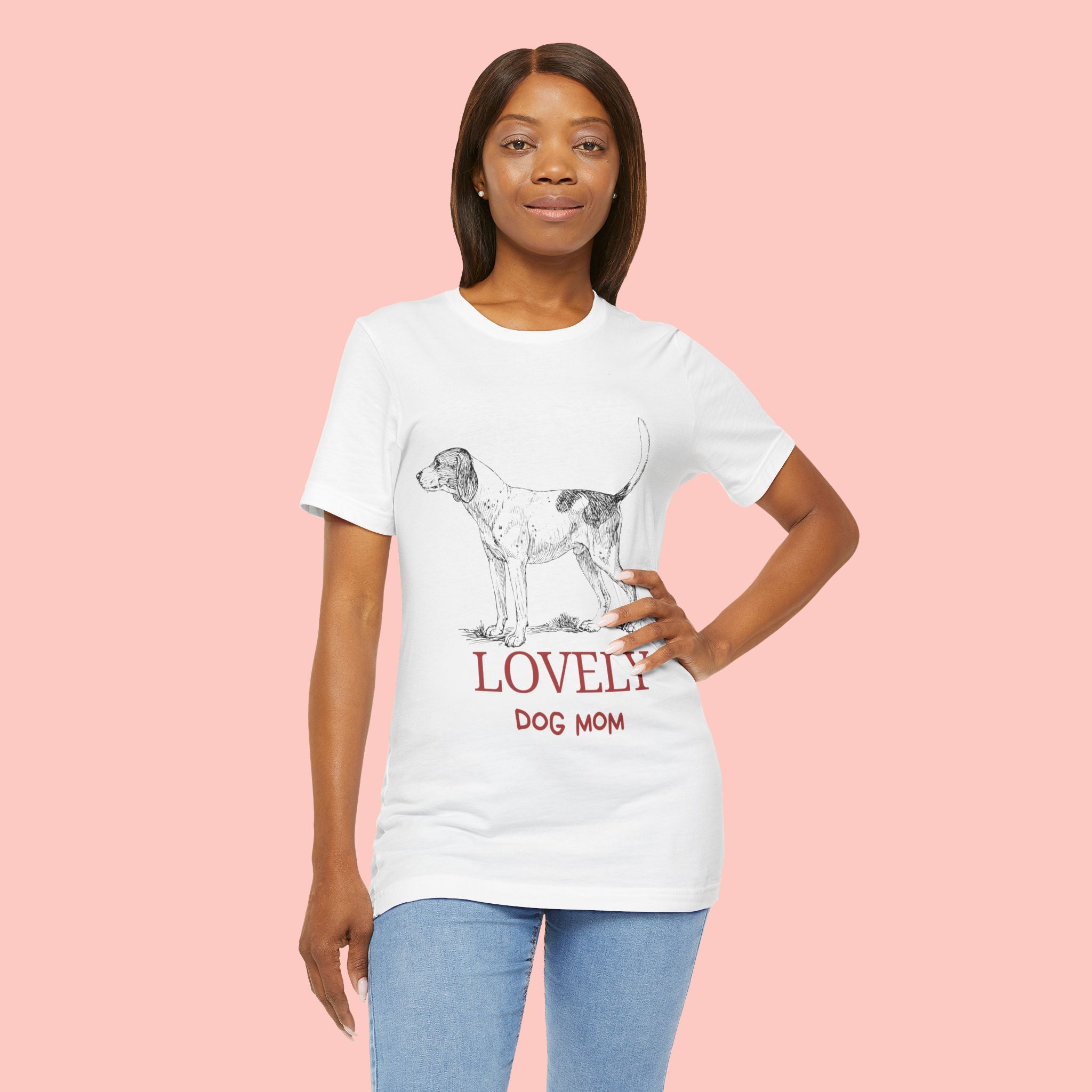 Lovely Dog Mom T-Shirt — Vintage Sketch Dog Graphic Tee