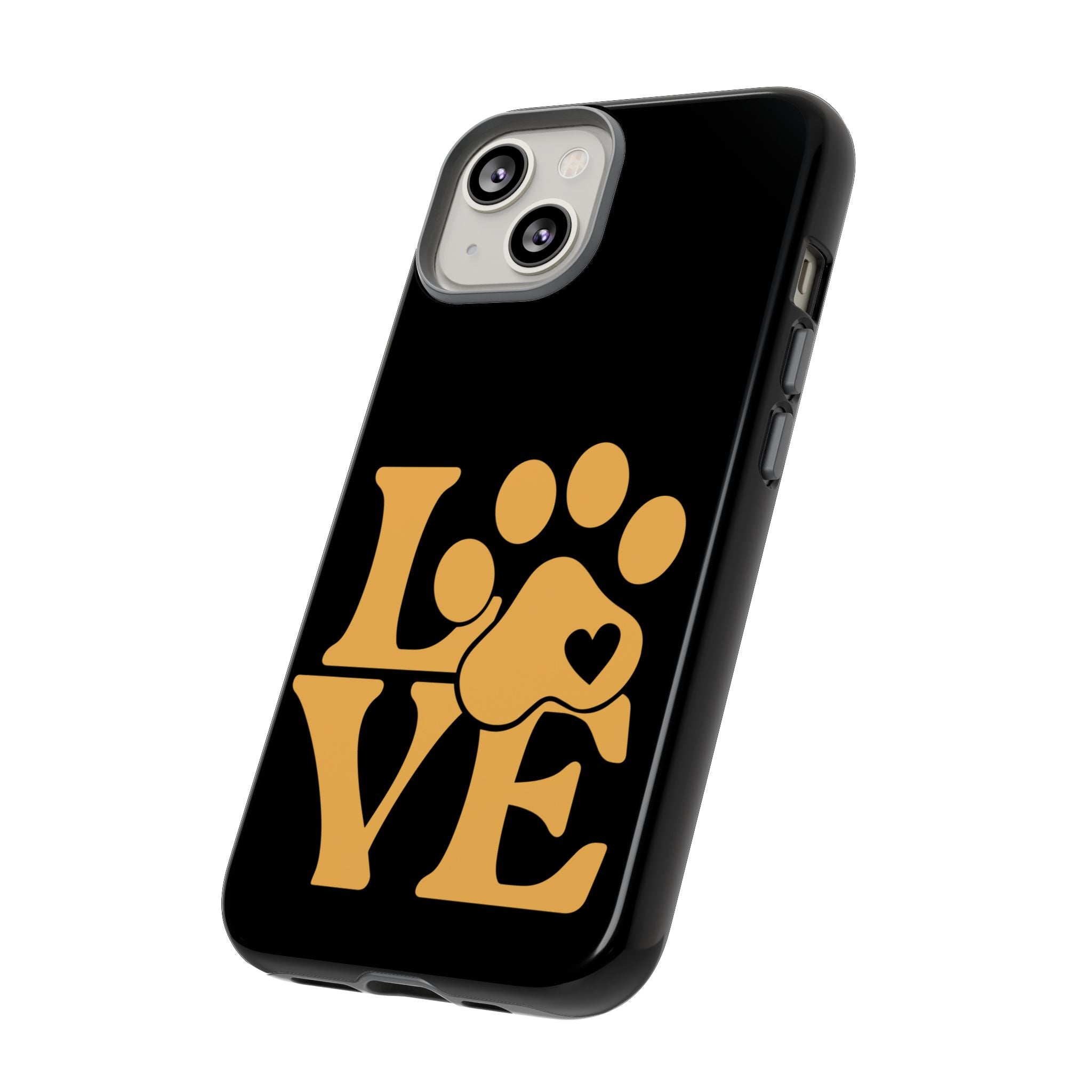 Phone Case — LOVE Paw Print Design (Pet Lover Protective Case)