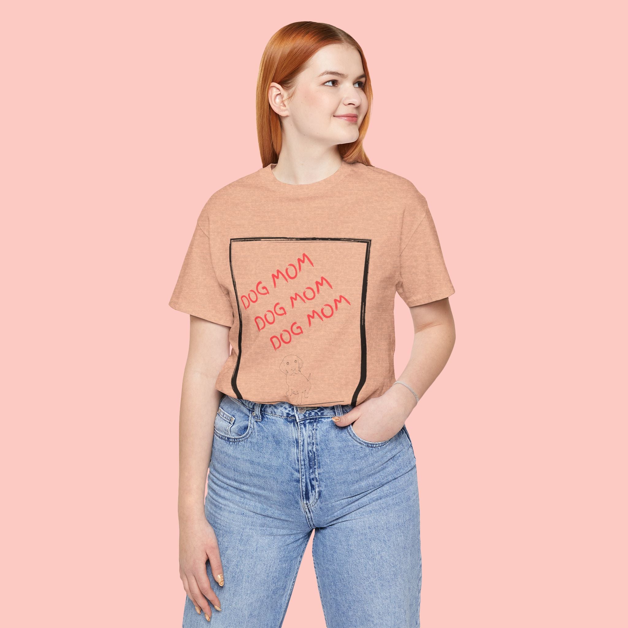 Dog Mom Graphic Tee — 'Dog Mom Dog Mom Dog Mom' Casual Pet Lover T-Shirt