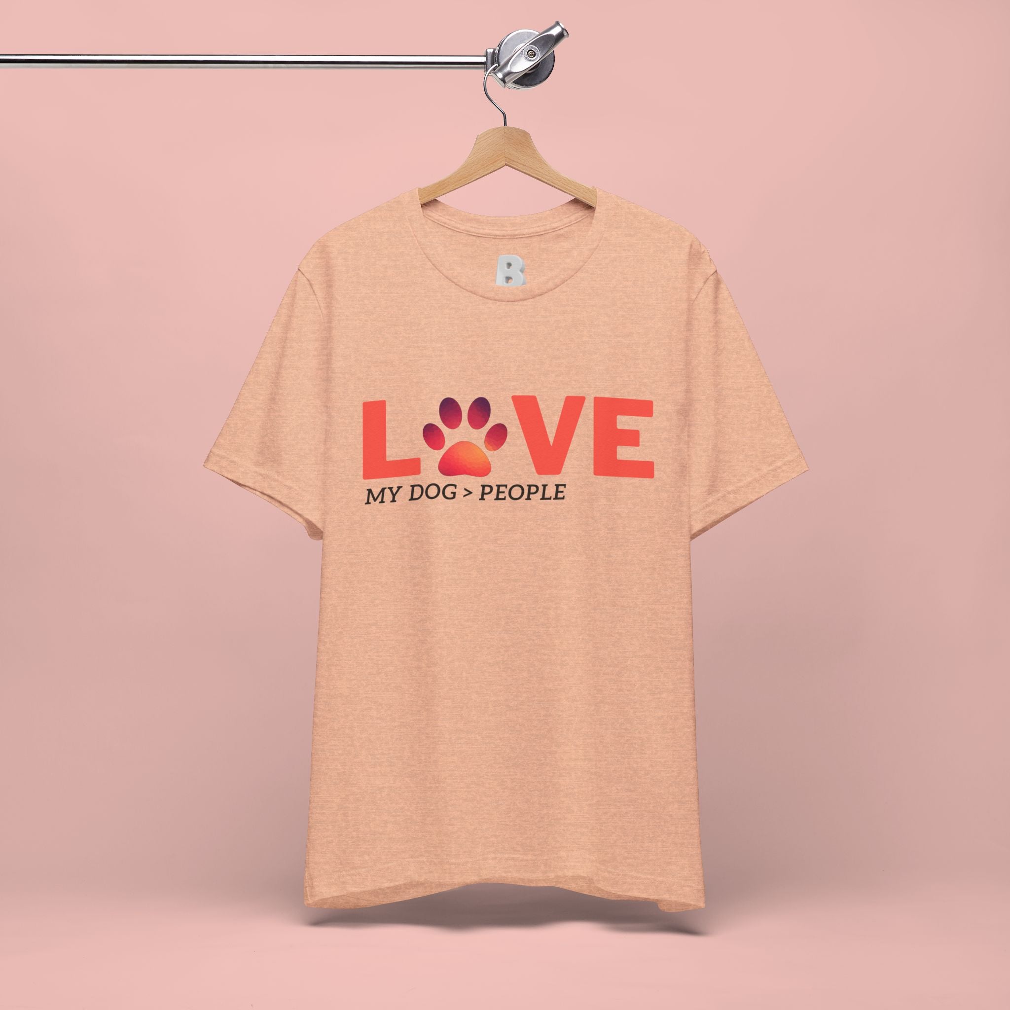 Dog Lover Tee - "LOVE My Dog > People" Paw Print Graphic T-Shirt