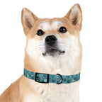 Paw Print Dog Collar — Teal Patterned Pet Collar for Small & Medium Dogs