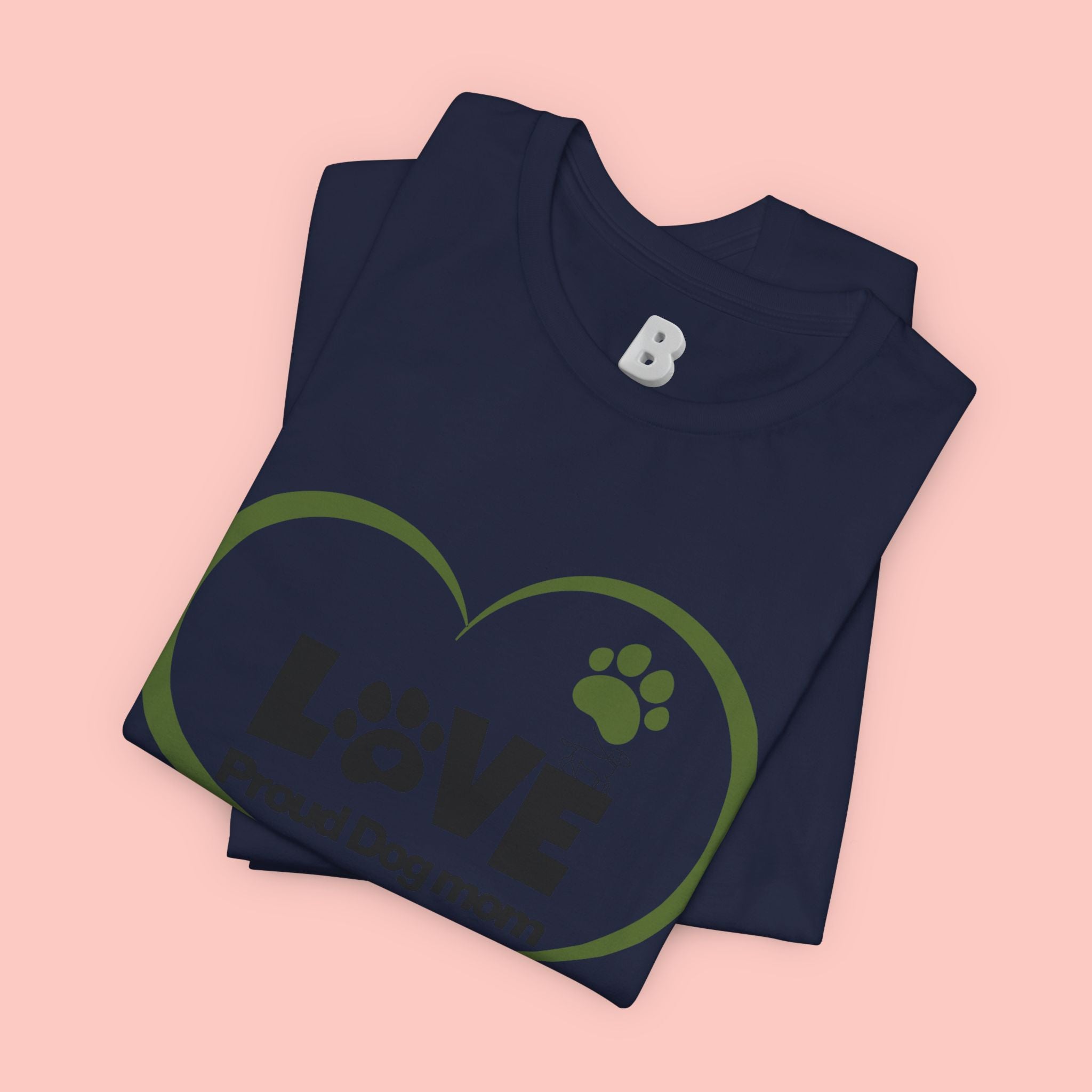 Dog Mom Love T-Shirt — "LOVE Proud Dog Mom" Heart Paw Tee