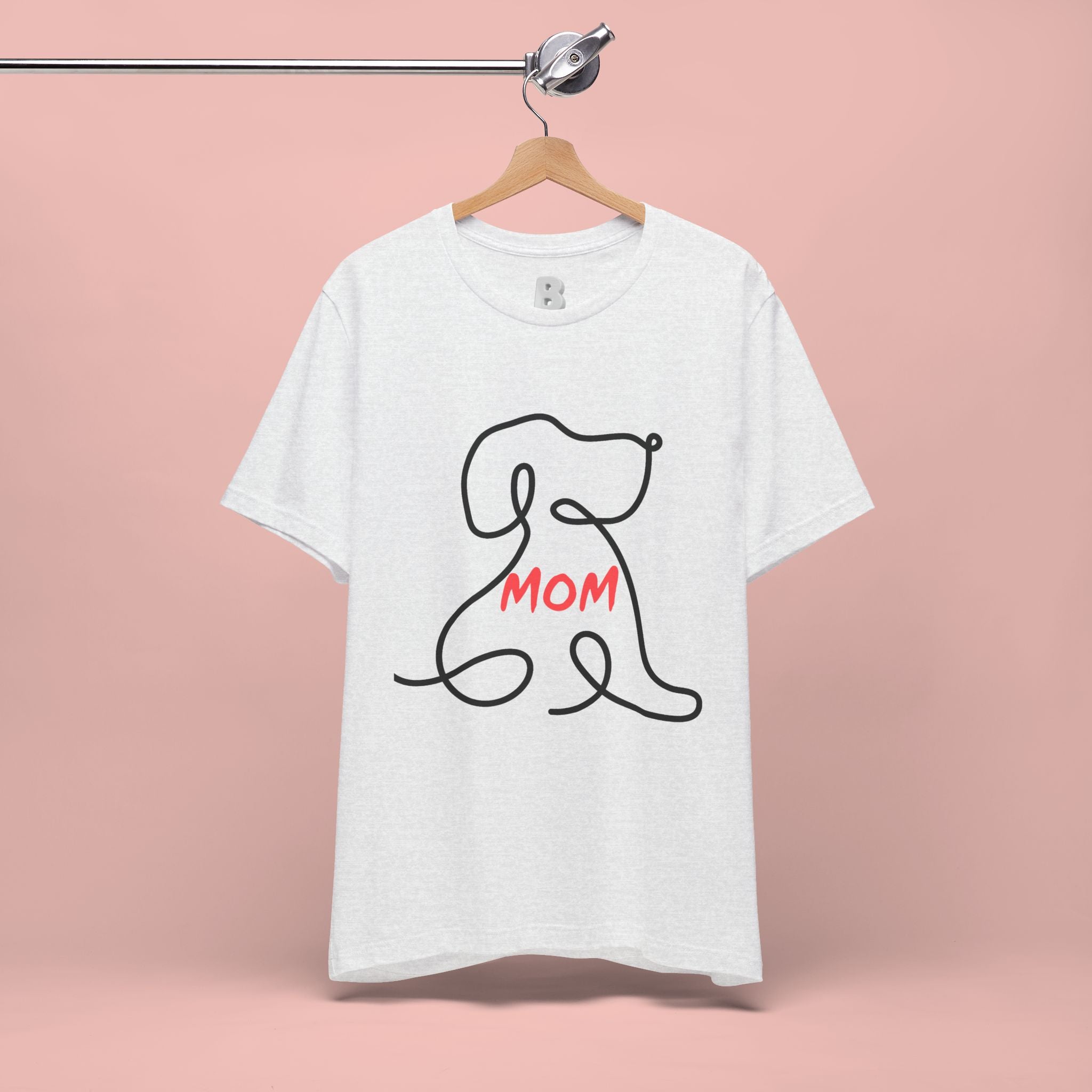 Mom Dog T-Shirt — Minimal Line Art Puppy Tee for Dog Moms, Mother's Day Gift