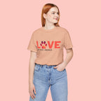 Dog Lover Tee - "LOVE My Dog > People" Paw Print Graphic T-Shirt