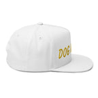 Dog Mom Embroidered Flat Bill Cap — Paw Print Snapback Hat