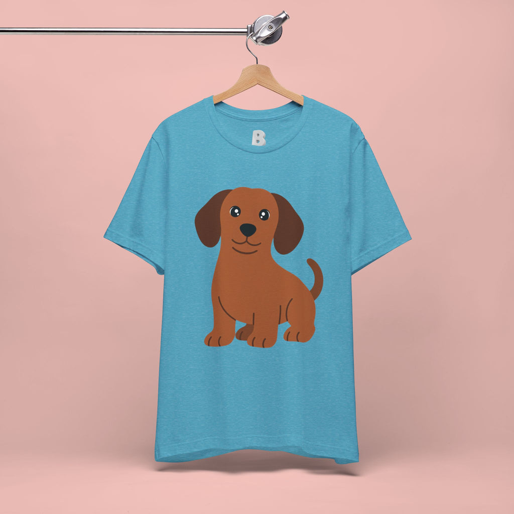 Dachshund Puppy Graphic T-Shirt — Cute Brown Dog Tee